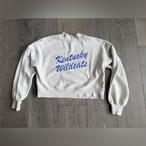 chika-d Kentucky Wildcats Cropped Mock Neck Sweatshirt in Gray Size XL